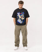 Mockup Boxy Heavyweight Tee Black male full-body 08