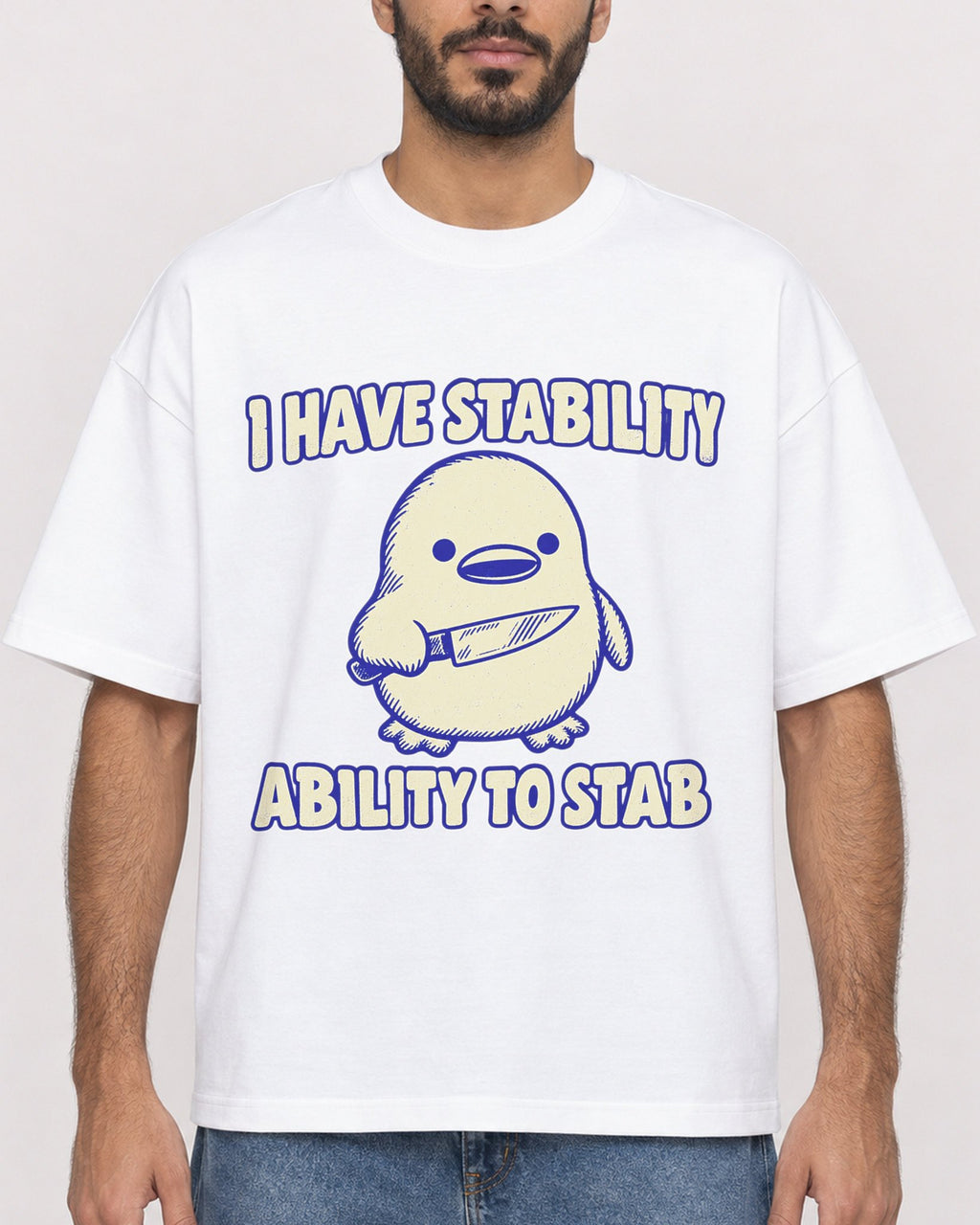 Mockup Boxy Heavyweight Tee White male close-up 07