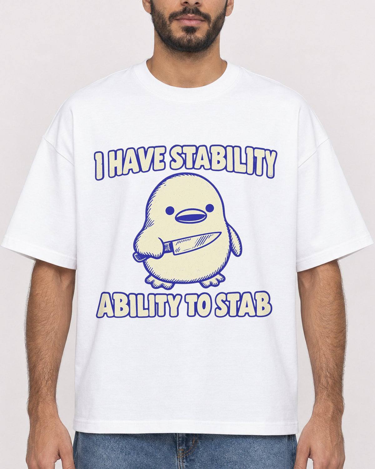 Mockup Boxy Heavyweight Tee White male close-up 07