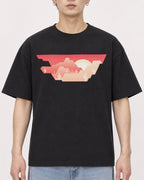 Mockup Boxy Heavyweight Tee Black male close-up 01
