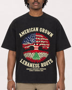 Mockup Boxy Heavyweight Tee Black male close-up 04