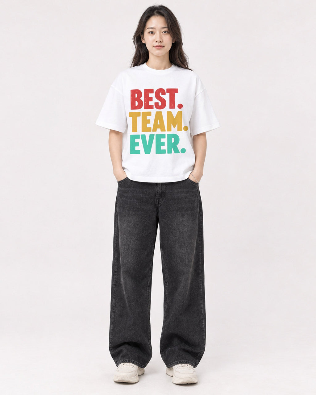 Mockup Boxy Heavyweight Tee White female full-body 03