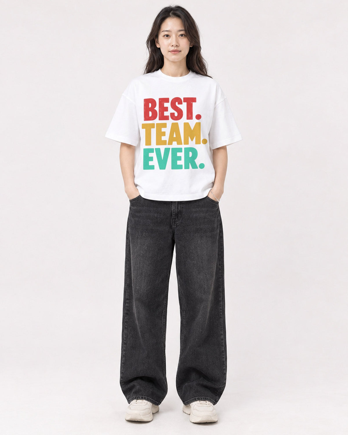 Mockup Boxy Heavyweight Tee White female full-body 03