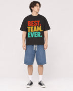 Mockup Boxy Heavyweight Tee Black male full-body 03