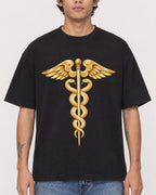 Mockup Boxy Heavyweight Tee Black male close-up 06
