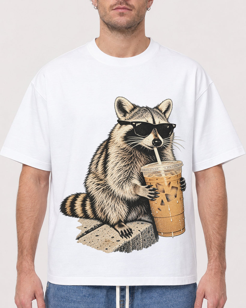 Mockup Boxy Heavyweight Tee White male close-up 08