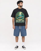 Mockup Boxy Heavyweight Tee Black male full-body 07