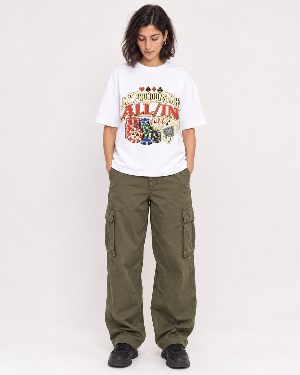 Mockup Boxy Heavyweight Tee White female full-body 37