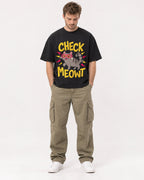 Mockup Boxy Heavyweight Tee Black male full-body 08