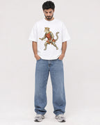 Mockup Boxy Heavyweight Tee White male full-body 07