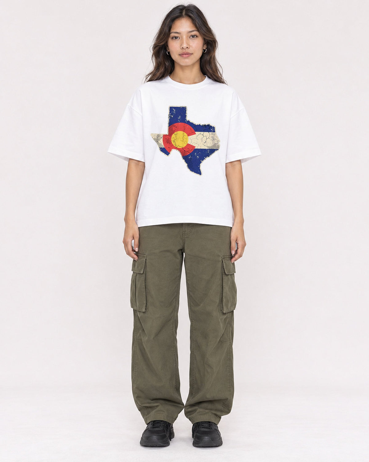 Mockup Boxy Heavyweight Tee White female full-body 02