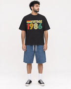 Mockup Boxy Heavyweight Tee Black male full-body 07