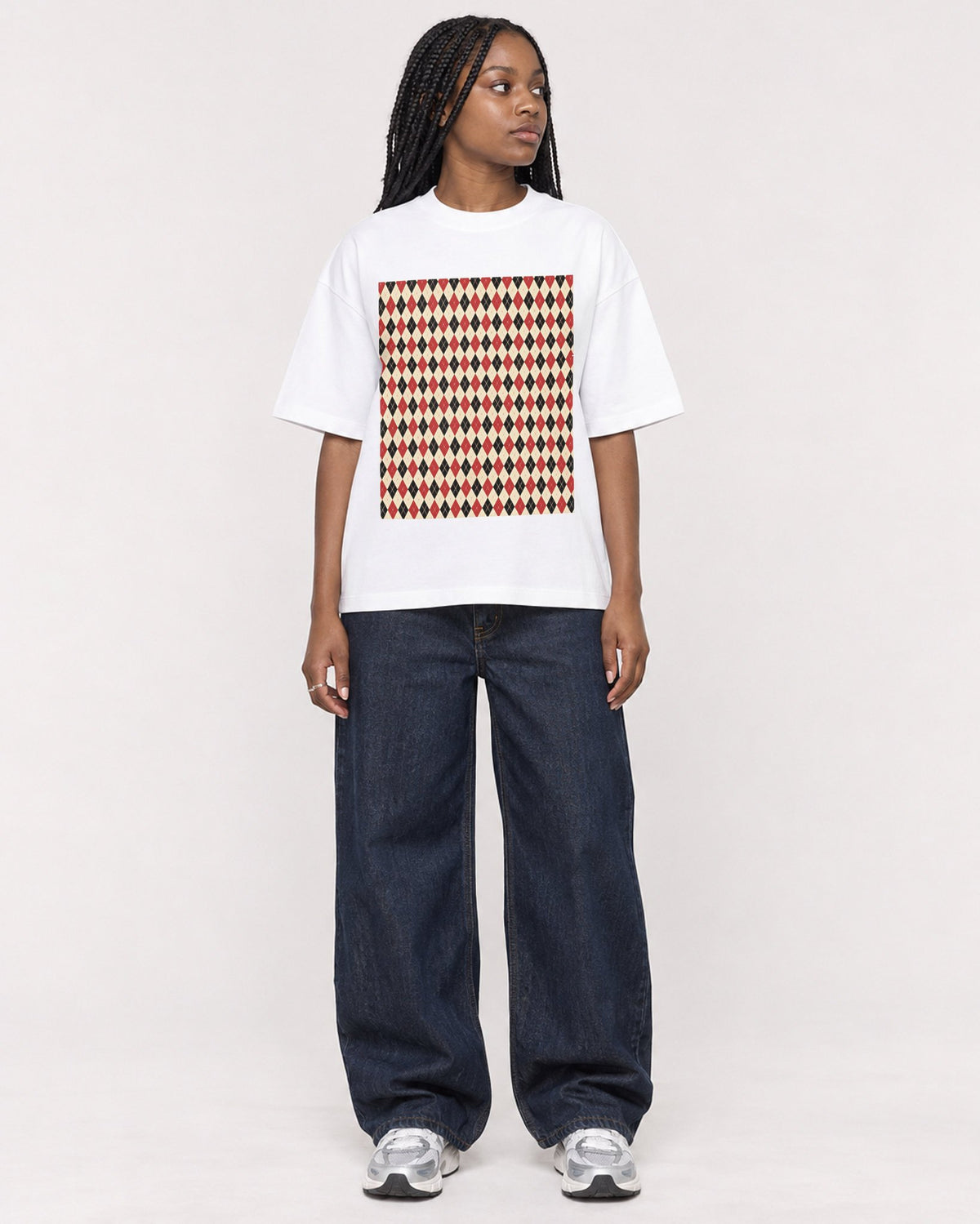 Mockup Boxy Heavyweight Tee White female full-body 04