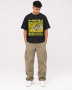 Mockup Boxy Heavyweight Tee Black male full-body 16