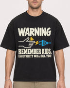 Mockup Boxy Heavyweight Tee Black male close-up 08