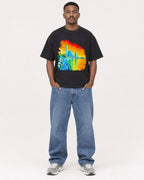 Mockup Boxy Heavyweight Tee Black male full-body 14
