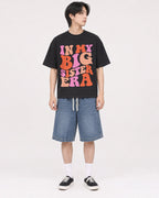 Mockup Boxy Heavyweight Tee Black male full-body 11