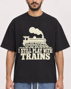 Mockup Boxy Heavyweight Tee Black male close-up 07