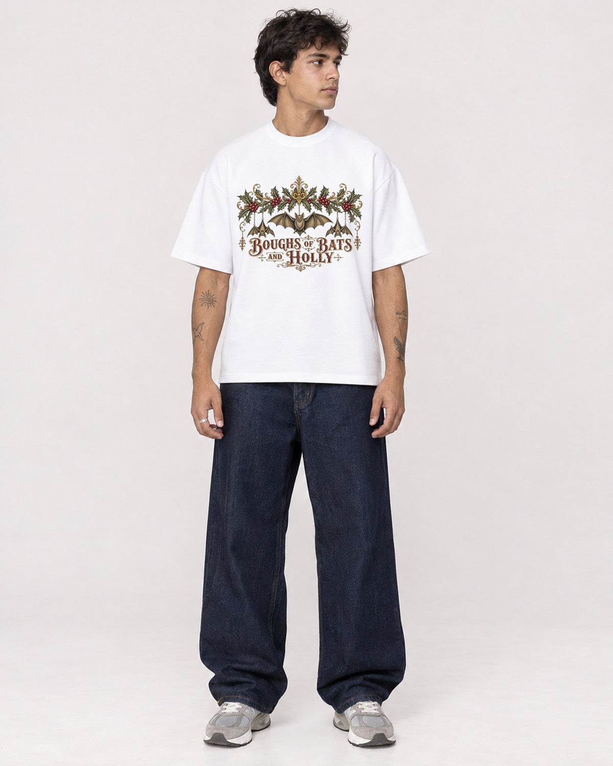 Mockup Boxy Heavyweight Tee White male full-body 06