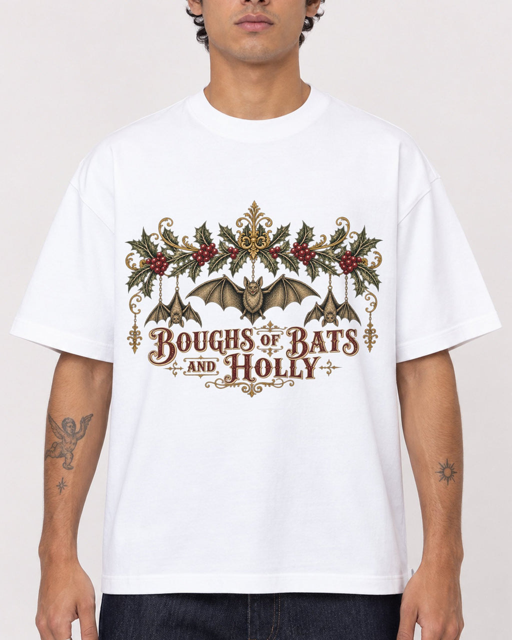 Mockup Boxy Heavyweight Tee White male close-up 06