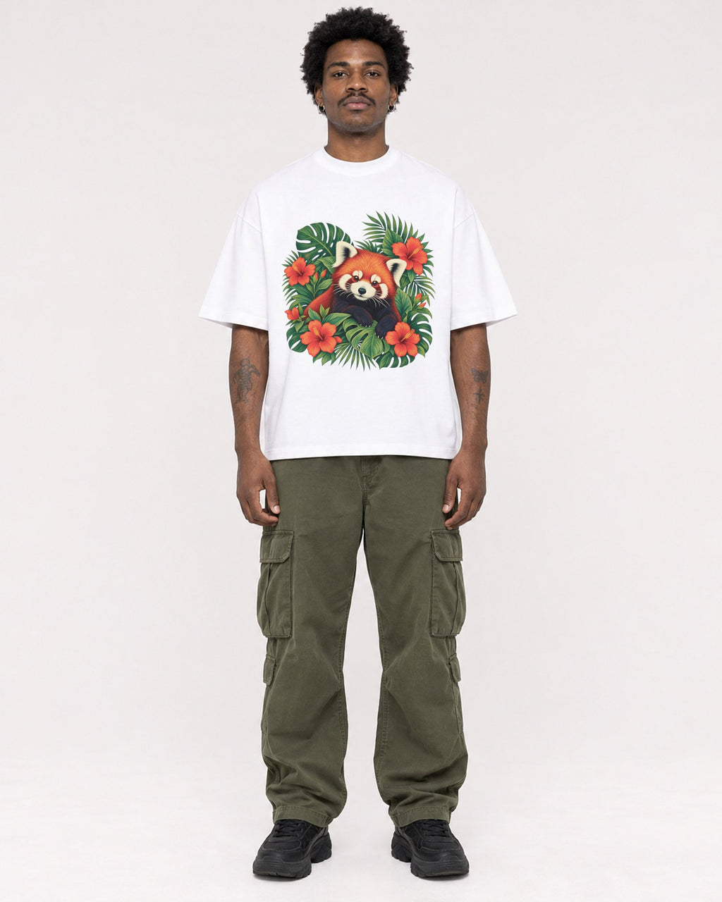 Mockup Boxy Heavyweight Tee White male full-body 24