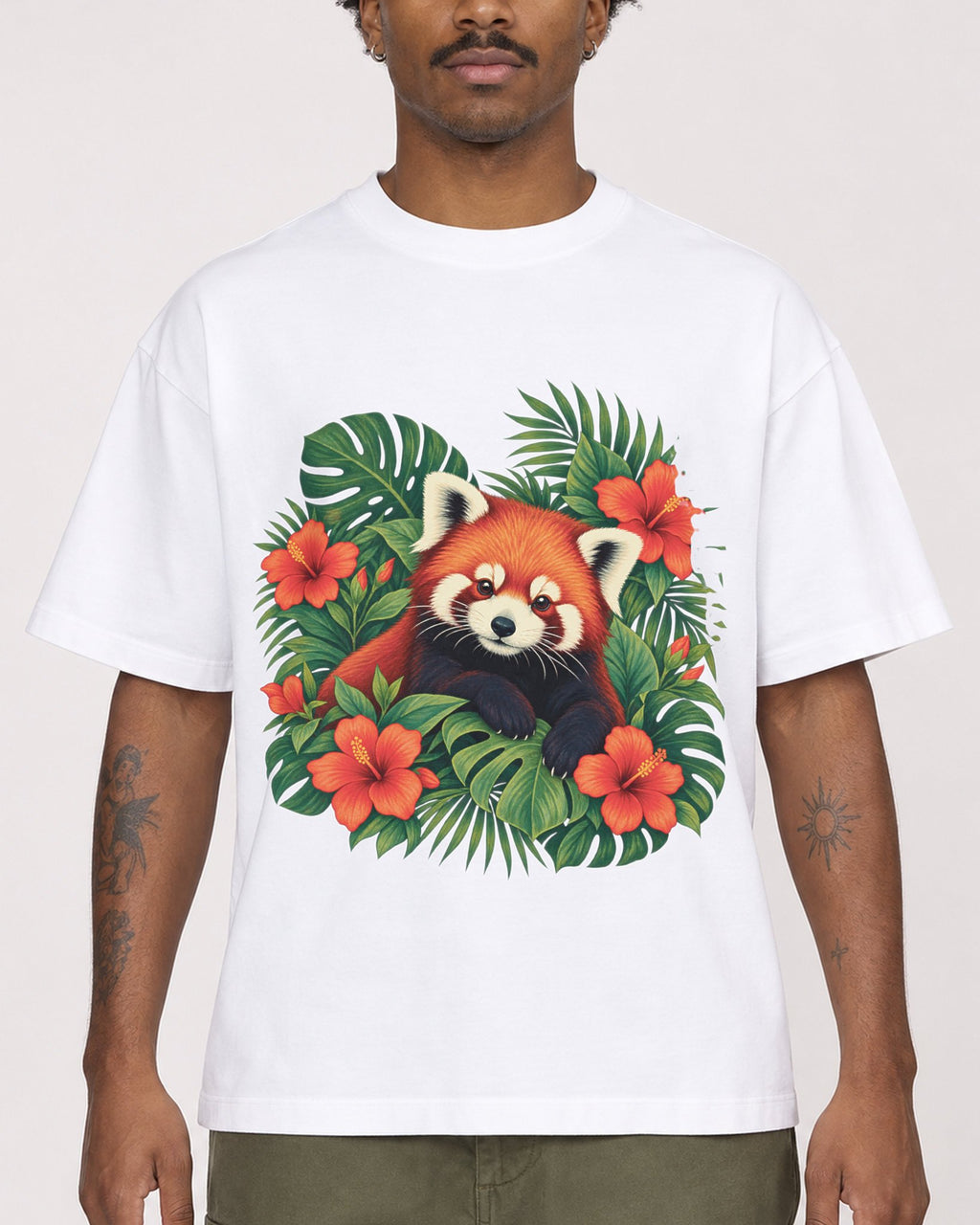 Mockup Boxy Heavyweight Tee White male close-up 24
