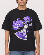 Mockup Boxy Heavyweight Tee Black male close-up 06