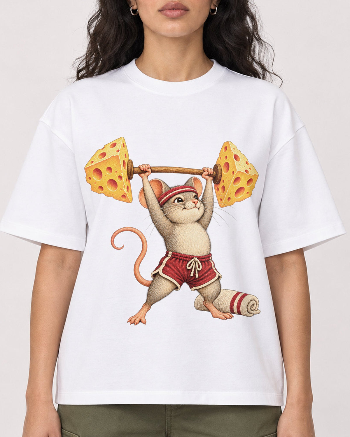 Mockup Boxy Heavyweight Tee White female close-up 07