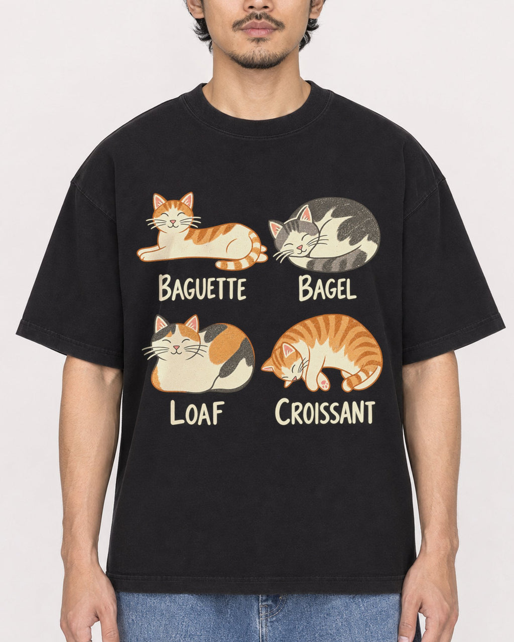 Mockup Boxy Heavyweight Tee Black male close-up 02