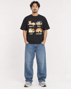 Mockup Boxy Heavyweight Tee Black male full-body 02