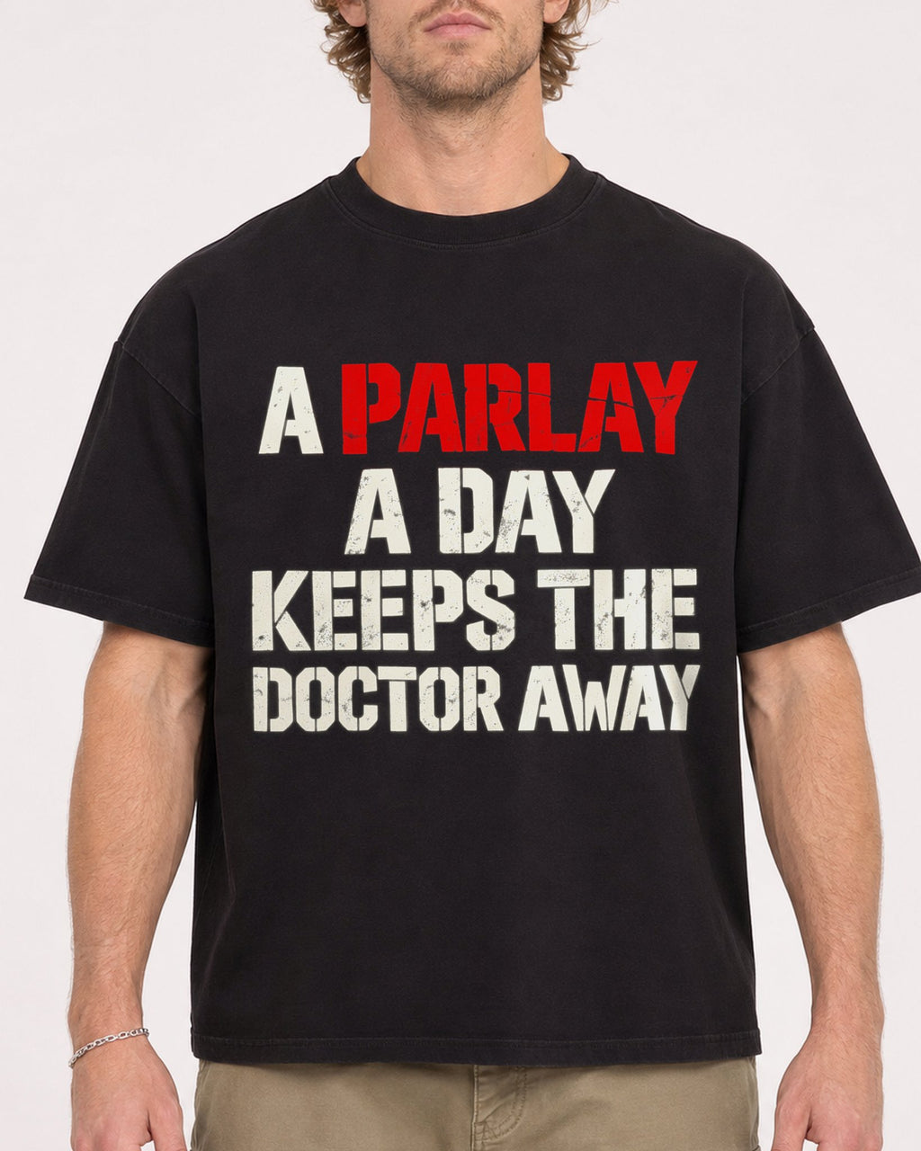 Mockup Boxy Heavyweight Tee Black male close-up 28