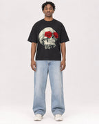 Mockup Boxy Heavyweight Tee Black male full-body 05