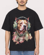 Mockup Boxy Heavyweight Tee Black male close-up 02