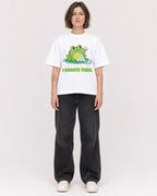 Mockup Boxy Heavyweight Tee White female full-body 18