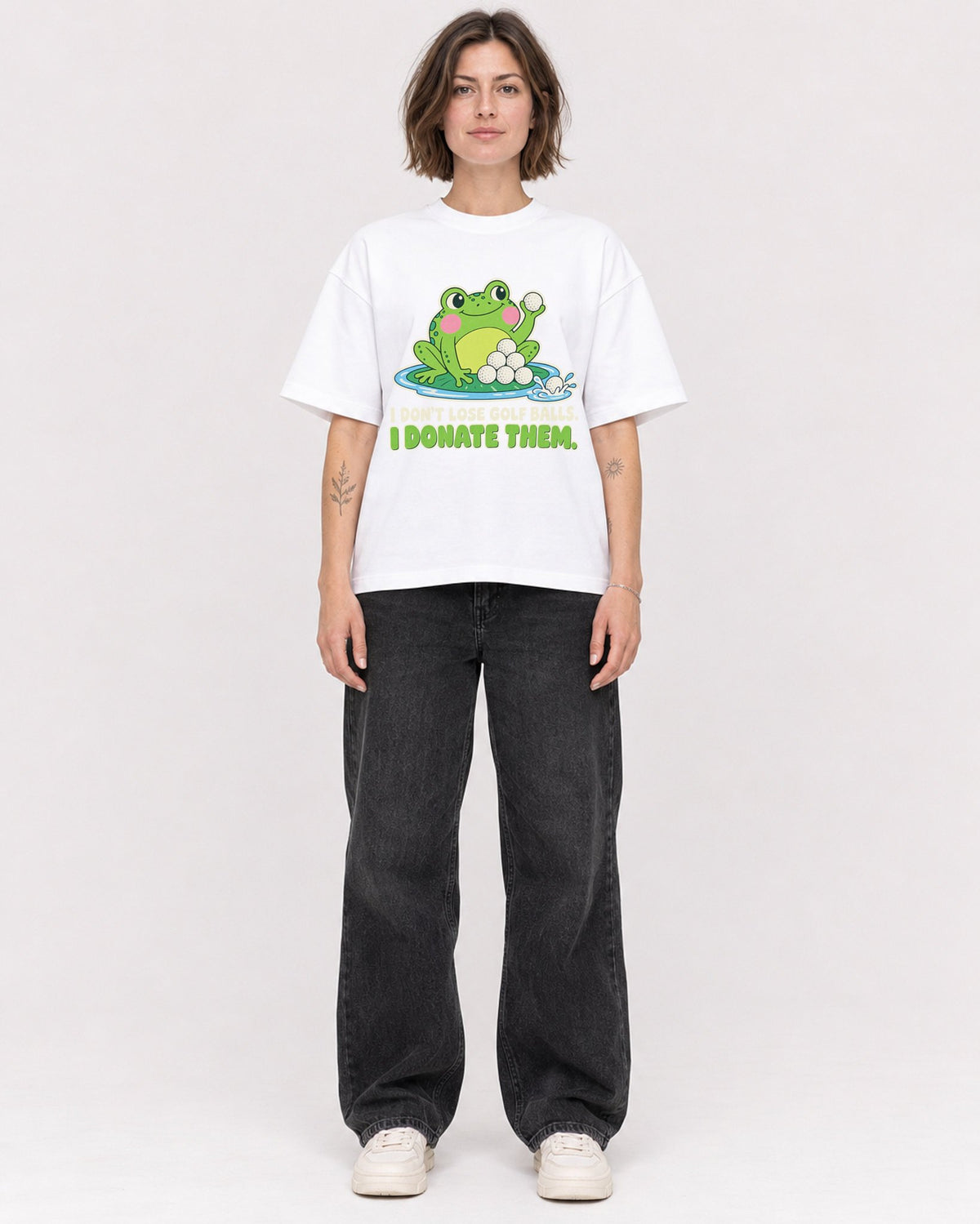 Mockup Boxy Heavyweight Tee White female full-body 18
