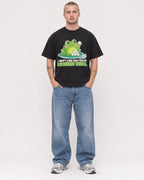 Mockup Boxy Heavyweight Tee Black male full-body 18