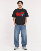 Mockup Boxy Heavyweight Tee Black male full-body 02
