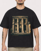 Mockup Boxy Heavyweight Tee Black male close-up 12