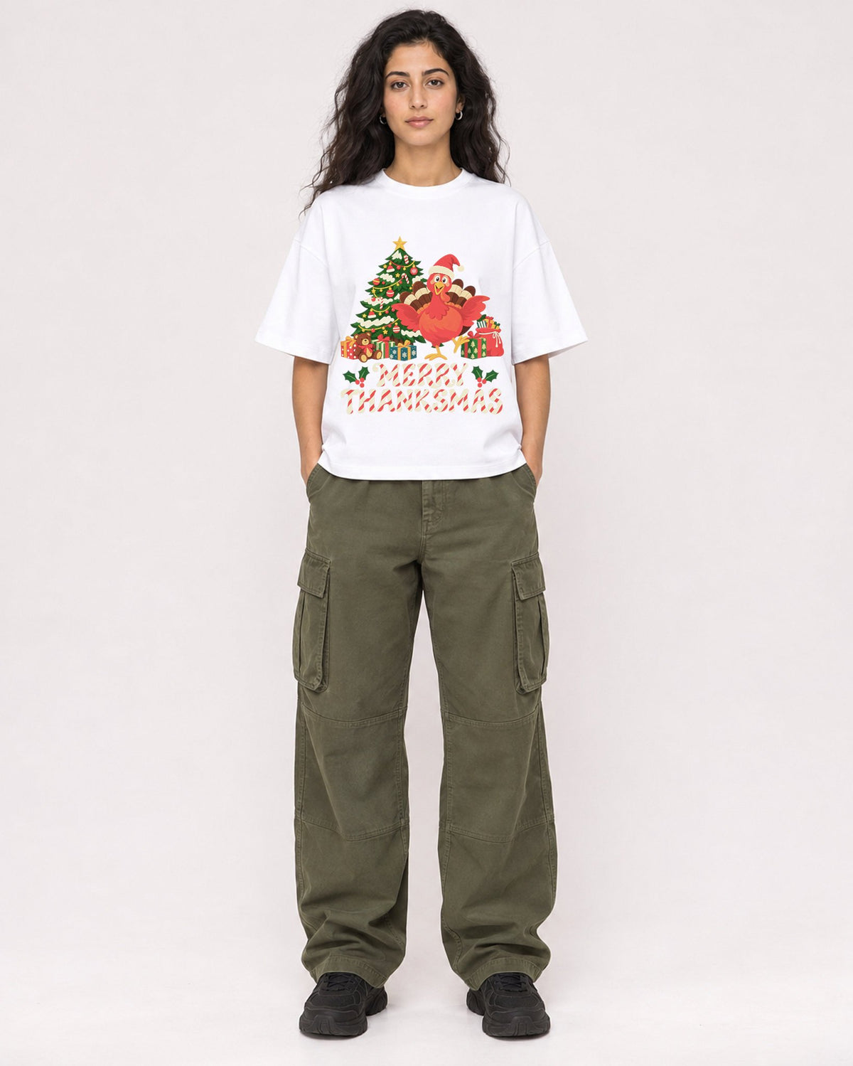 Mockup Boxy Heavyweight Tee White female full-body 07