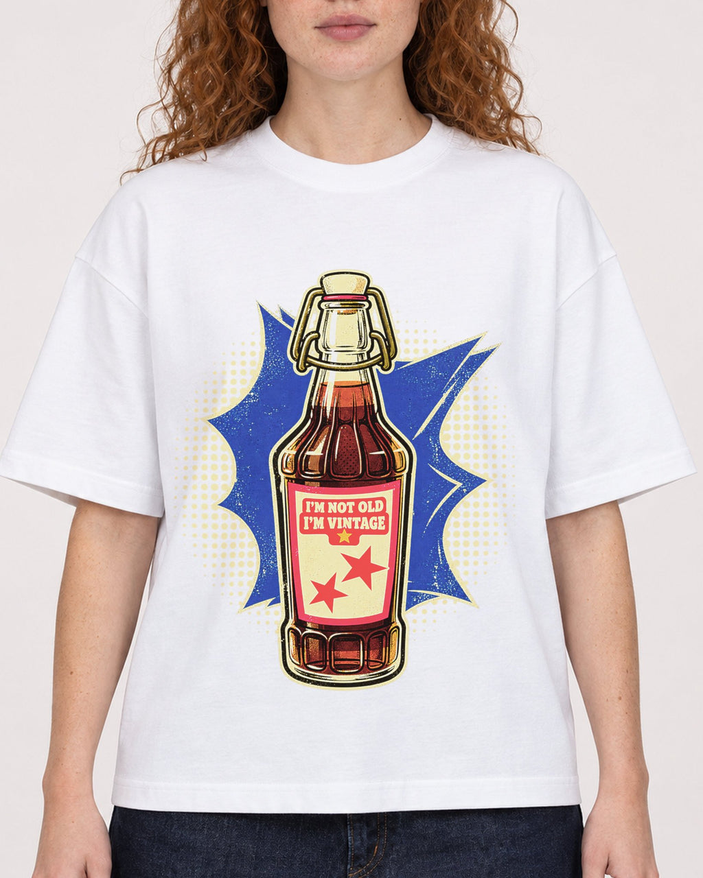 Mockup Boxy Heavyweight Tee White female close-up 09