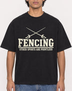 Mockup Boxy Heavyweight Tee Black male close-up 26