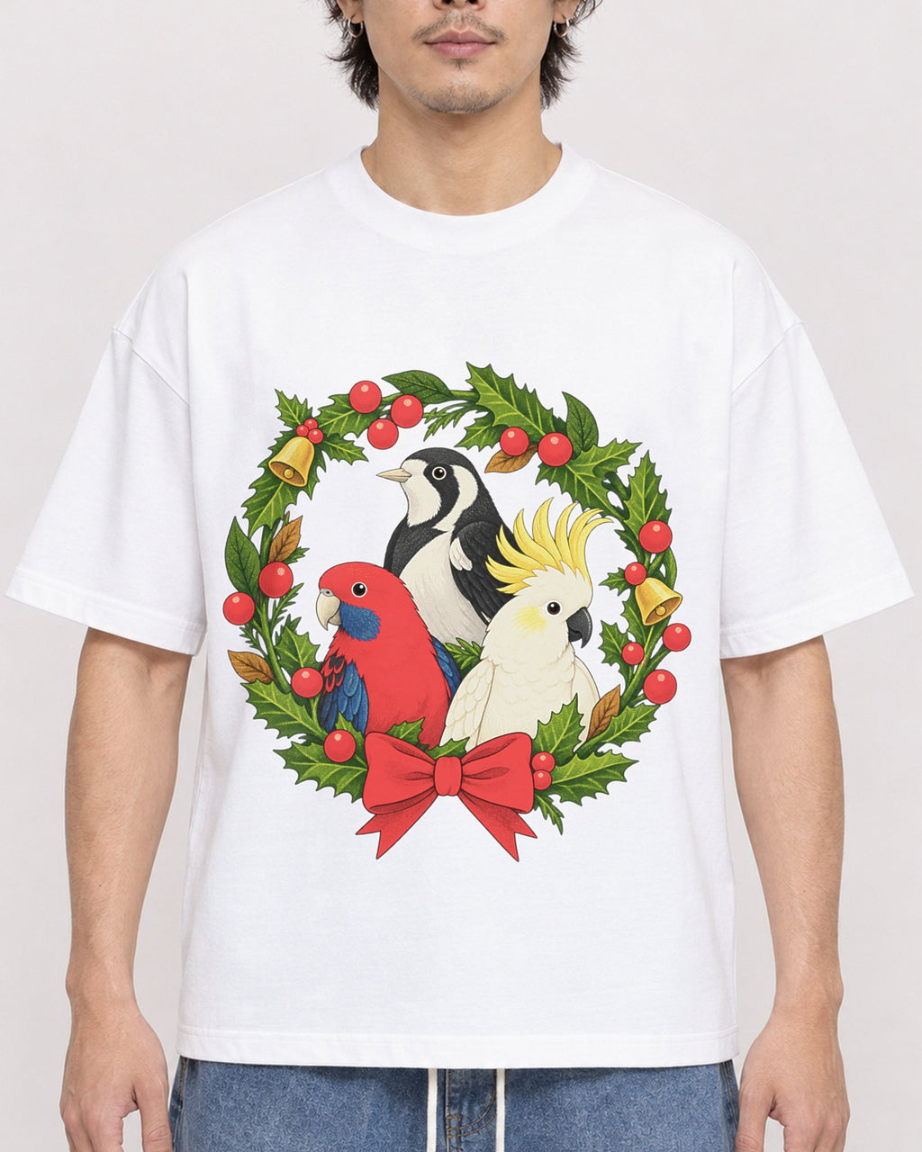 Mockup Boxy Heavyweight Tee White male close-up 03