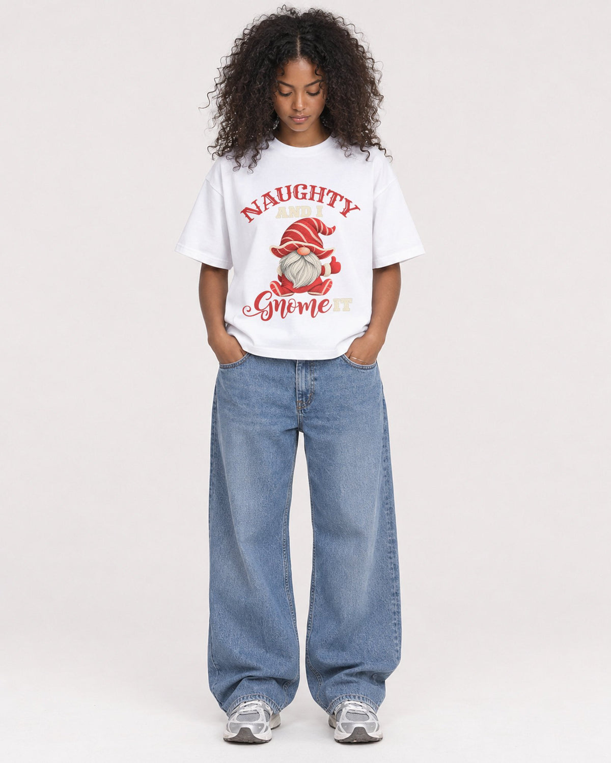 Mockup Boxy Heavyweight Tee White female full-body 05