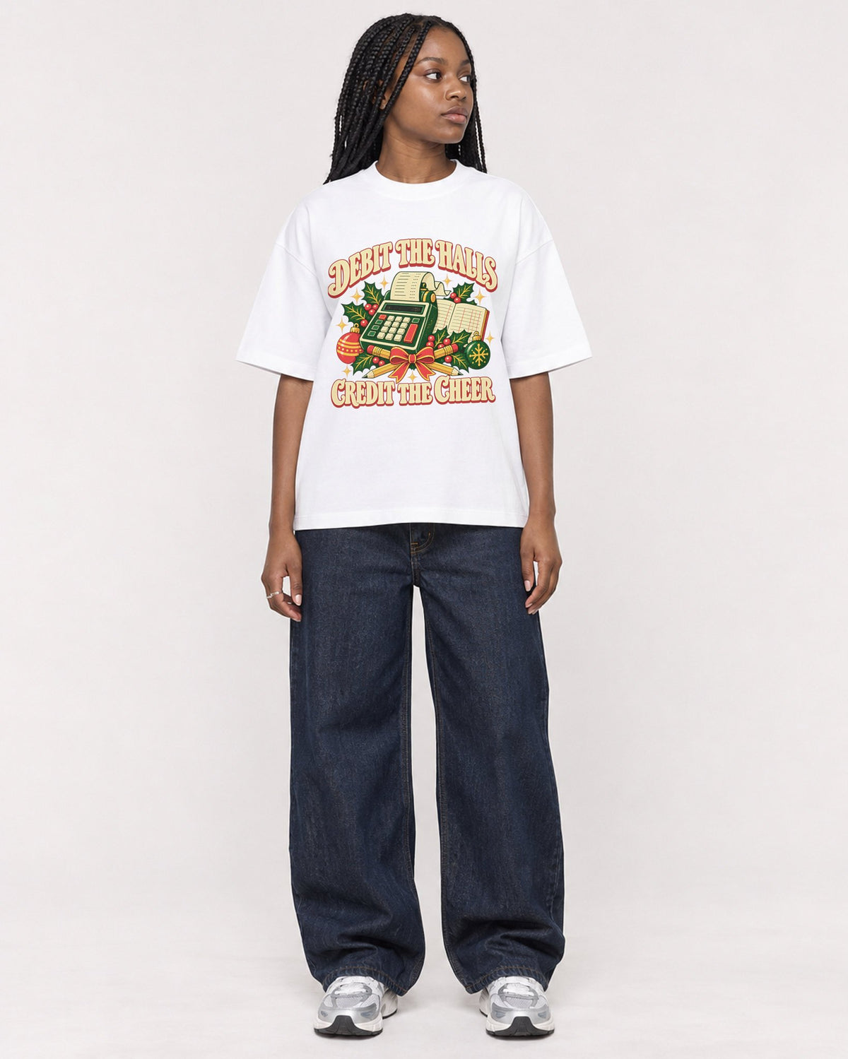 Mockup Boxy Heavyweight Tee White female full-body 04