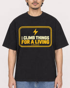 Mockup Boxy Heavyweight Tee Black male close-up 02
