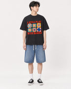 Mockup Boxy Heavyweight Tee Black male full-body 31