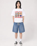 Mockup Boxy Heavyweight Tee White female full-body 31