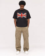 Mockup Boxy Heavyweight Tee Black male full-body 24