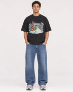 Mockup Boxy Heavyweight Tee Black male full-body 10