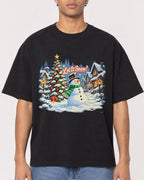 Mockup Boxy Heavyweight Tee Black male close-up 10